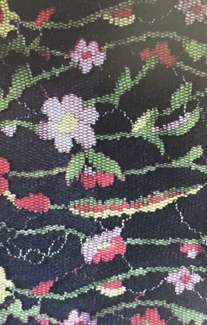 Fuşya Naylon Polyester Dantel