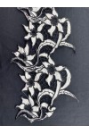 25 cm Siyah-Beyaz İthal Polyester Brode Bant