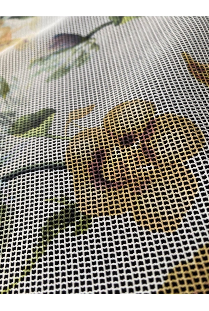 Renkli Dijital Baskılı File Kumaş, Yerli, 145 cm