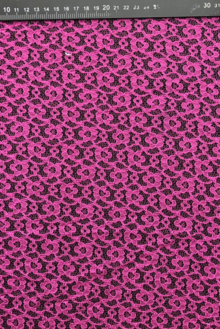 Mor Pamuk Polyester Dantel