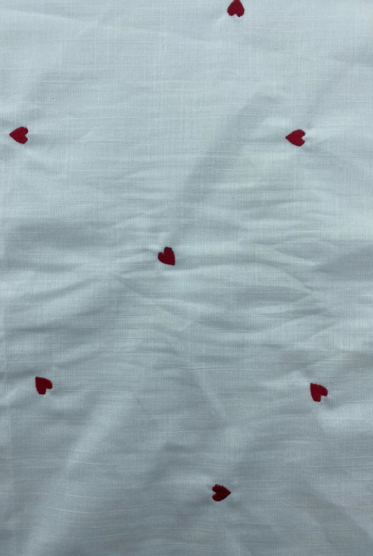 22039 BRODE/YERLİ/LEZ/PAMUK VİSKON POLYESTER/KALP NAKIŞLI/PFD ZEMİN/KIRMIZI NAKIŞ