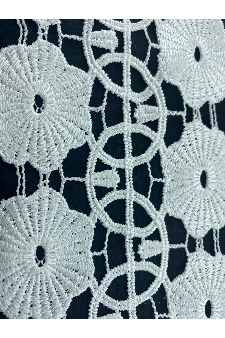 12 cm Beyaz Parlak Polyester Brode Bant