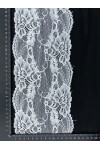 15302-METRE İthal Optik Beyaz Likralı Polyester Dantel Bant, 14 cm