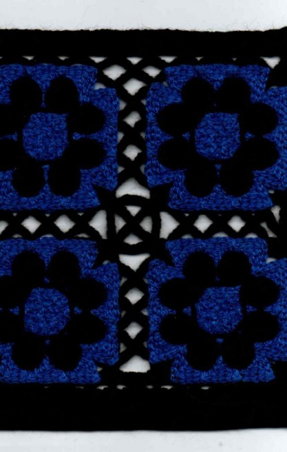 Siyah-Lacivert Akrilik Tığ İşi Aplik