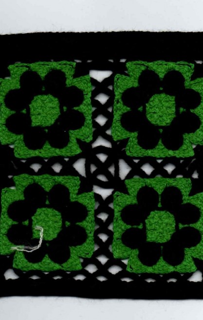 Siyah-Yeşil Tığ İşi Aplik