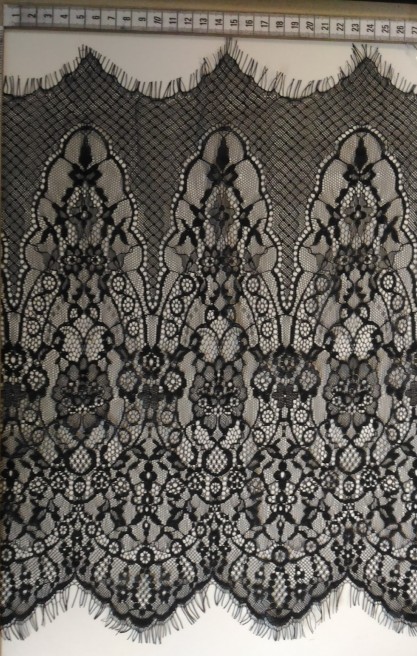 Siyah Sakallı Naylon Dantel Bant, İthal