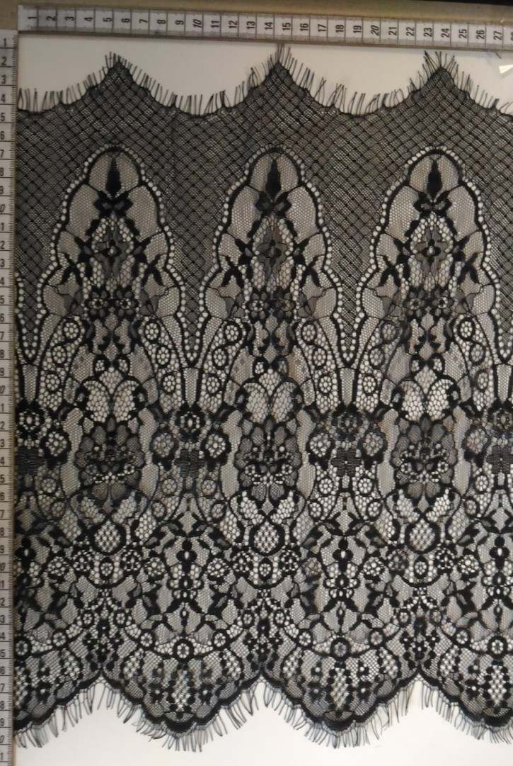 Siyah Sakallı Naylon Dantel Bant, İthal