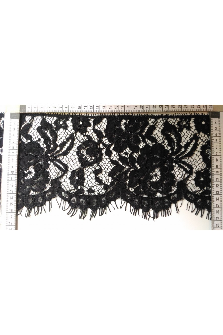 Siyah Kordlu Sakallı Naylon Dantel Bant, İthal