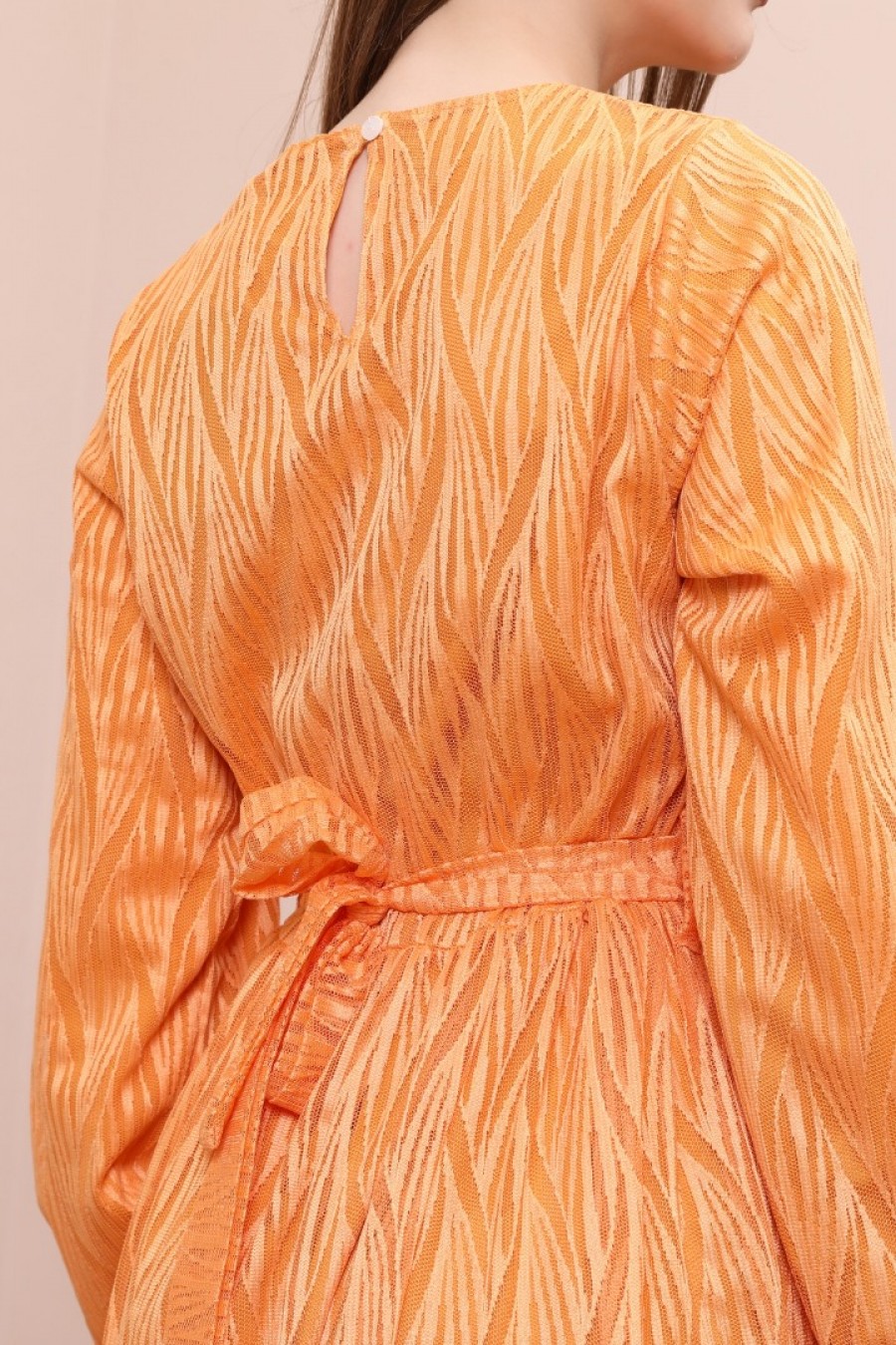 Kadın Manşetleri Fiyonklu Şık Elbise