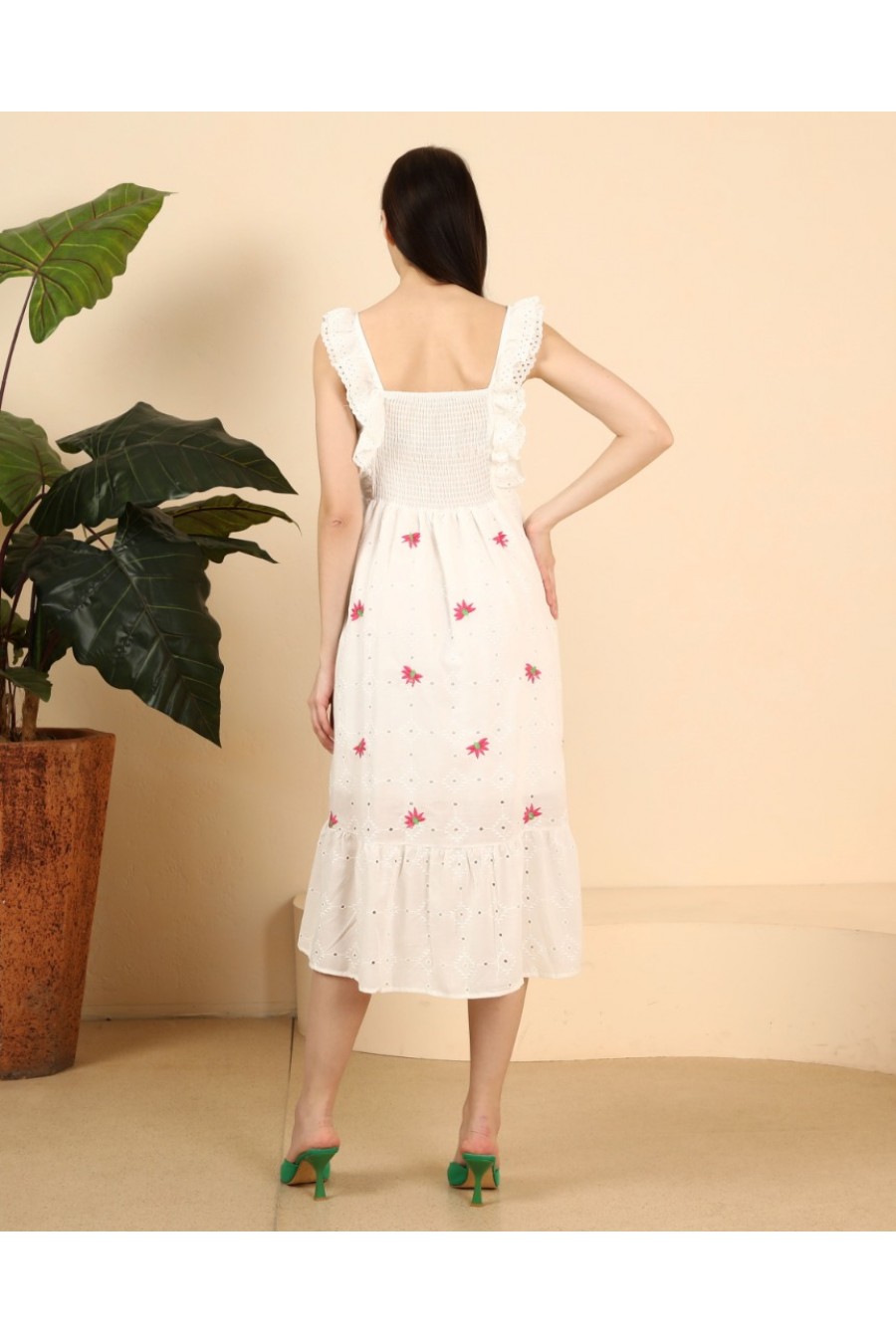 Kadın Kalın Askılı Midi Fisto Elbise