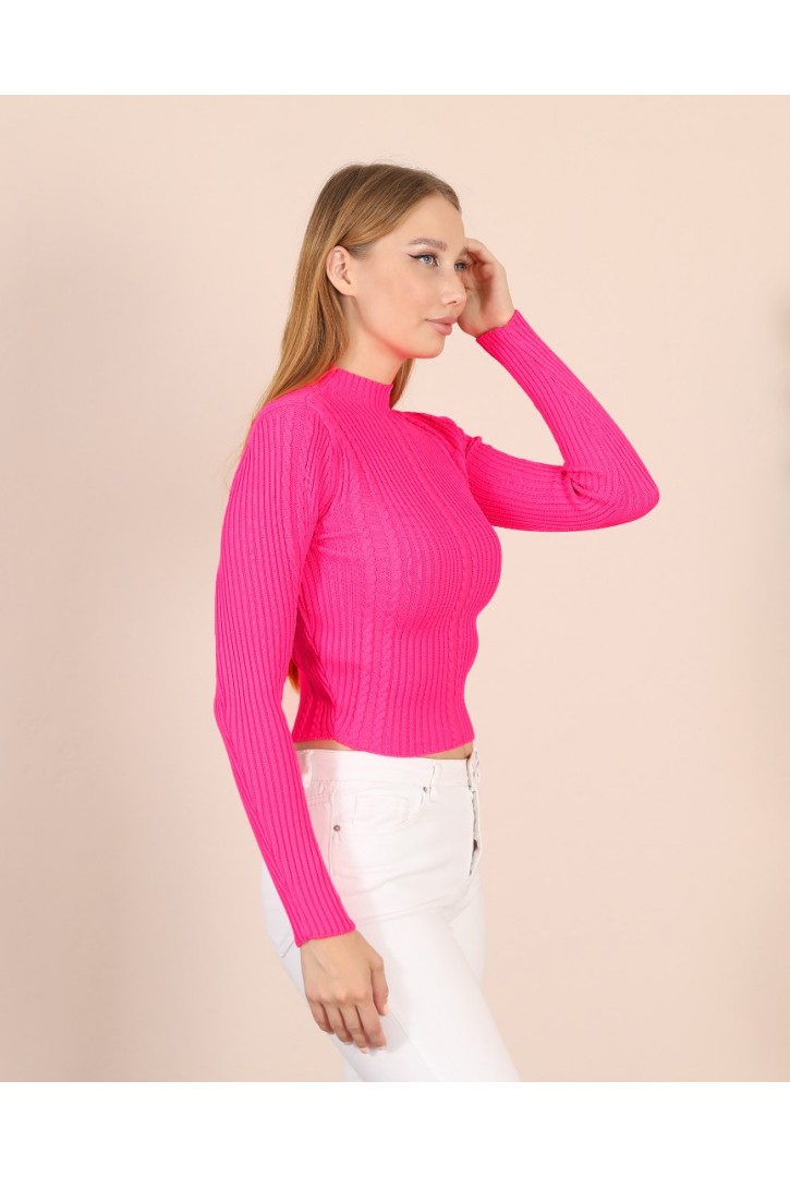 Kadın Örgü Desenli Triko Kazak