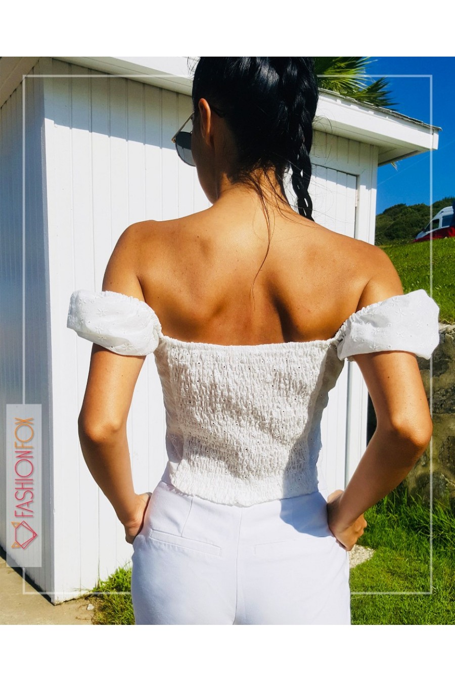 10004 Kadın Madonna Yaka Fisto Bluz