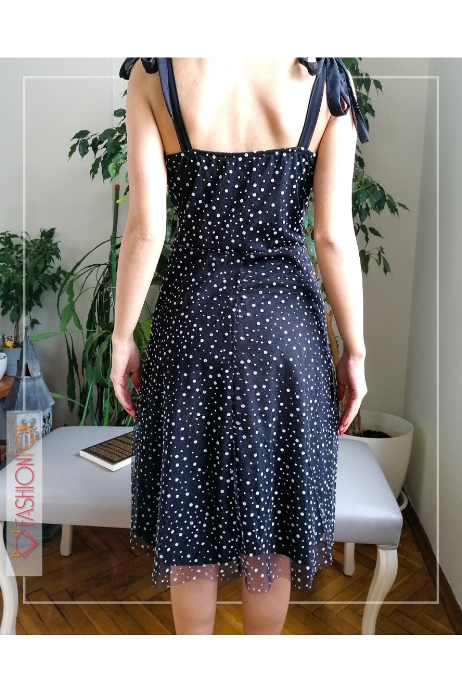 11063 Kadın Fiyonk Askılı Elbise