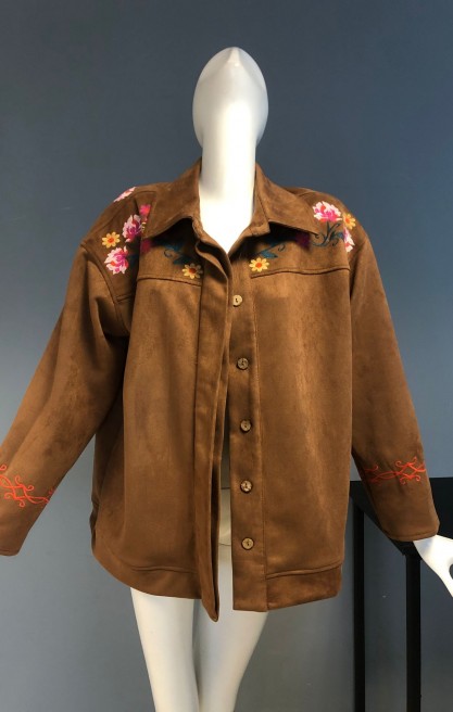 Kadın Nakışlı Süet Ceket