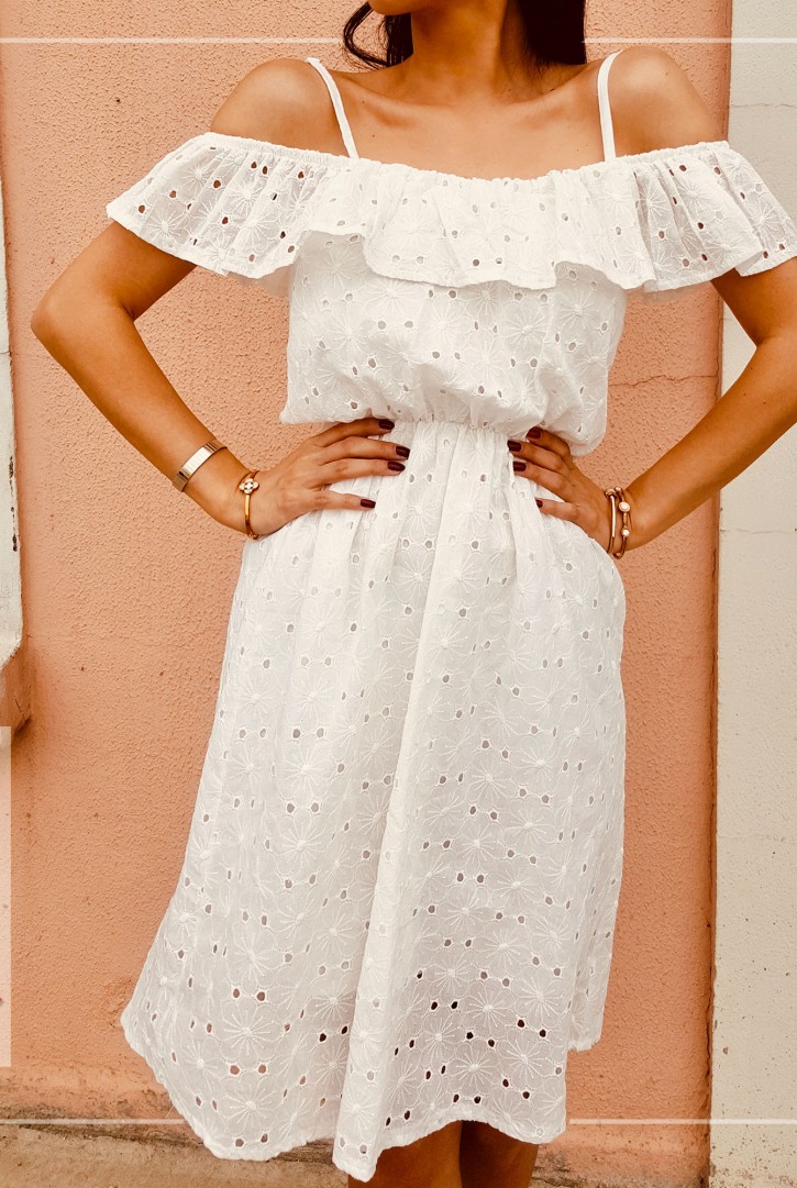 Kadın Fırfır Madonna Yakalı Fisto Elbise