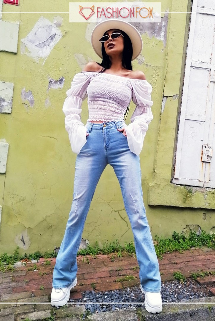 Kadın Büzgülü Kollu Şifon Bluz