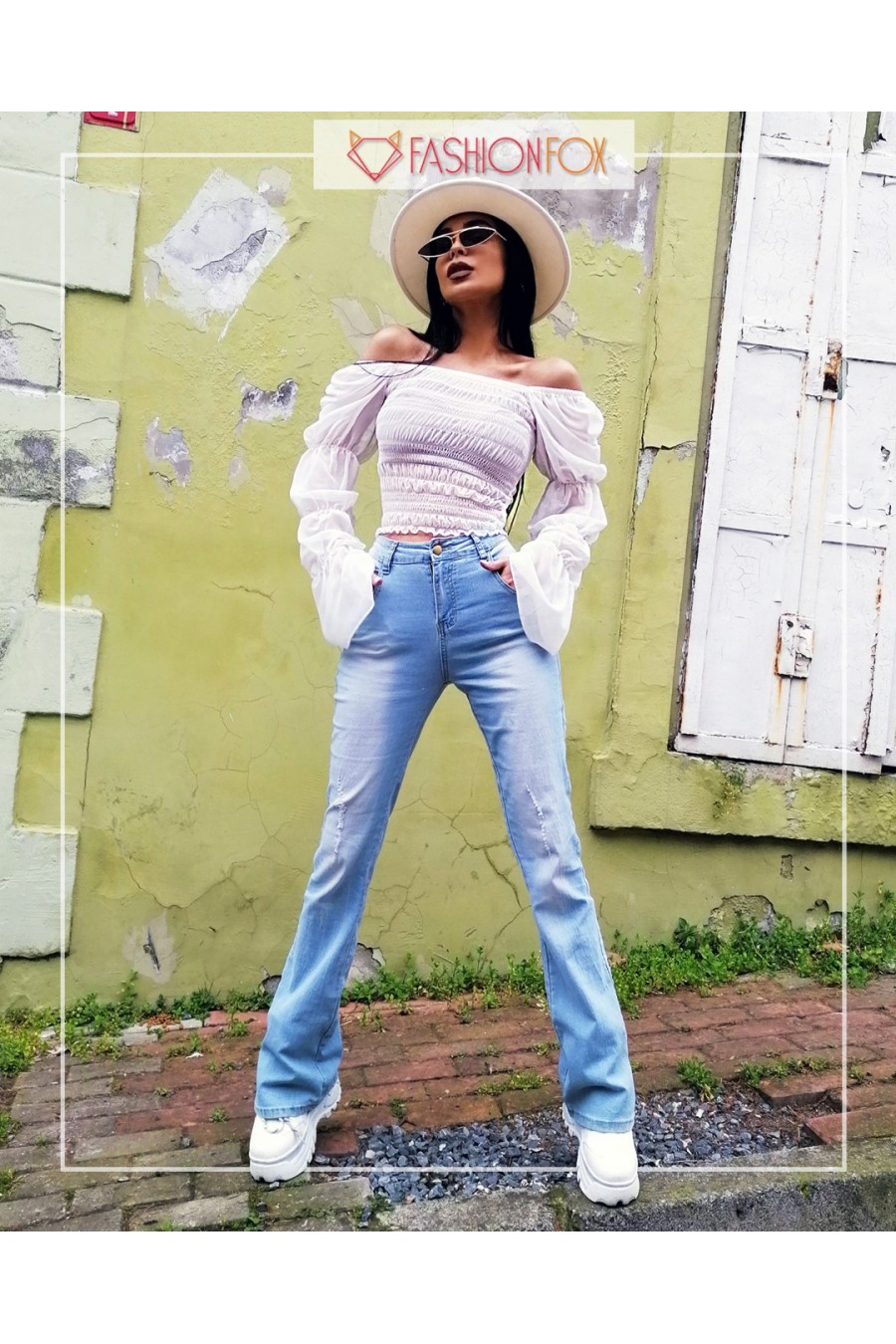 10892 Kadın Büzgülü Kollu Şifon Bluz