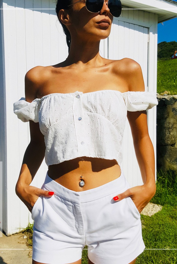 Kadın Madonna Yaka Fisto Bluz